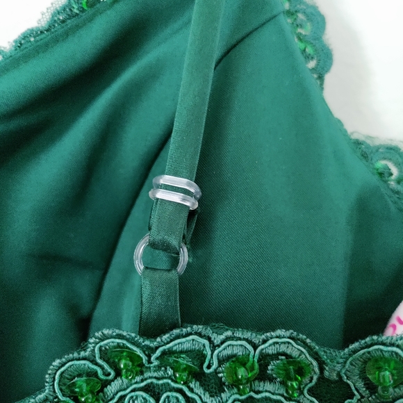 JJ'sHouse Maxi Satin Prom Dress with rhinestone sash and lace bodice - Picture 9 of 11